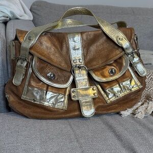 Tano Bronze and Gold Handbag